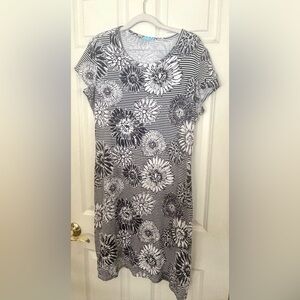 J. McLaughlin Blue & White Floral Catalina Cloth Dress XL EUC